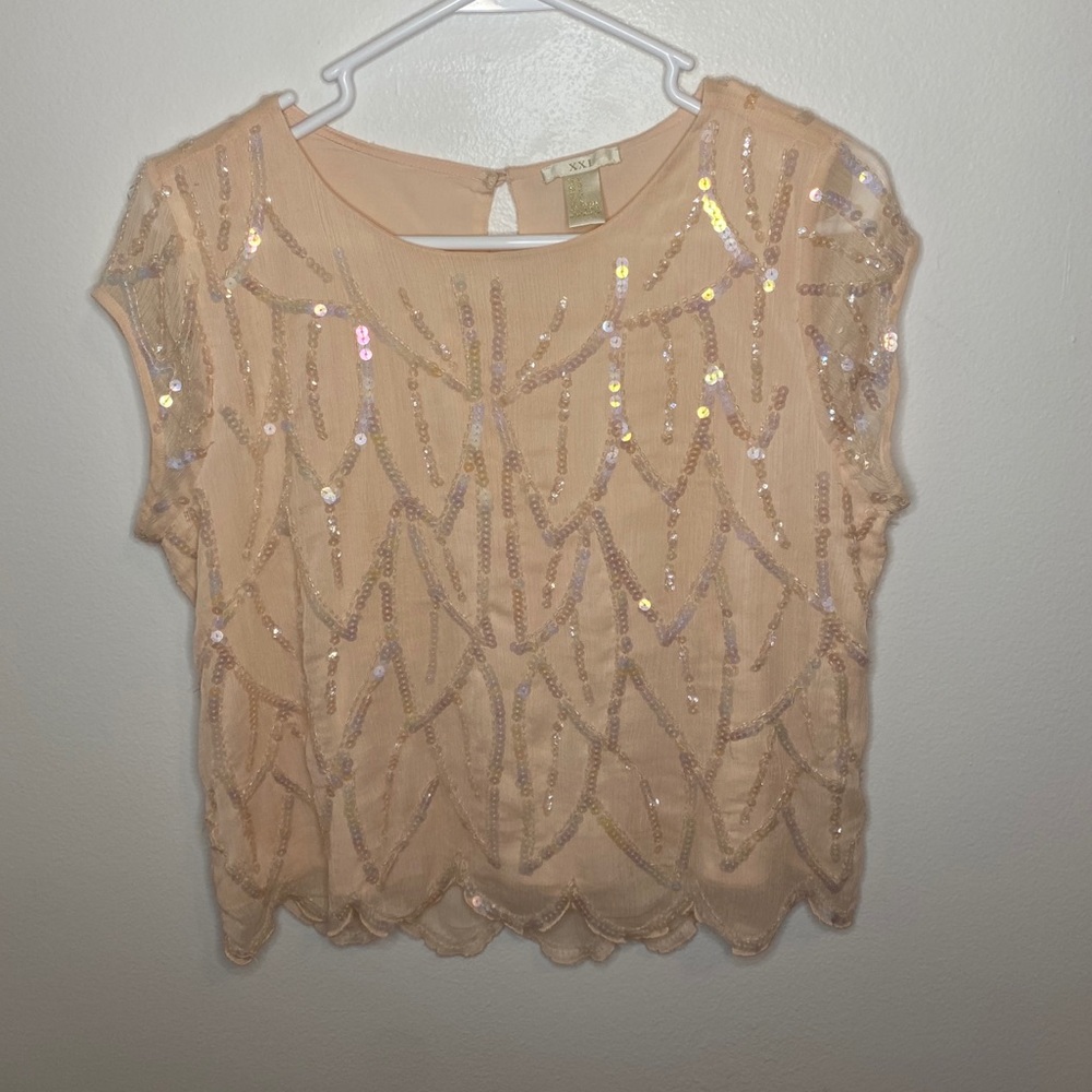 Light Pink Sequin Top